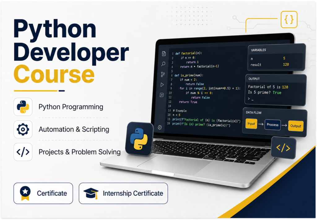 Python Developer Certification Course with Internship Certificate