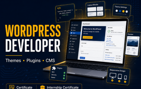 Generated image_ Modern WordPress developer course design