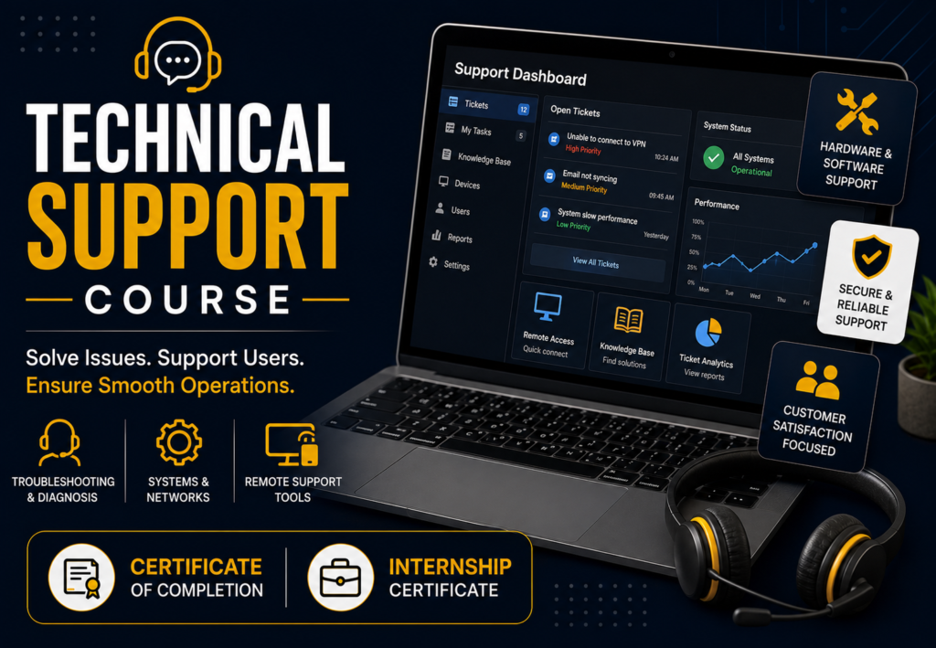 Technical Support Certification Course with Internship Certificate