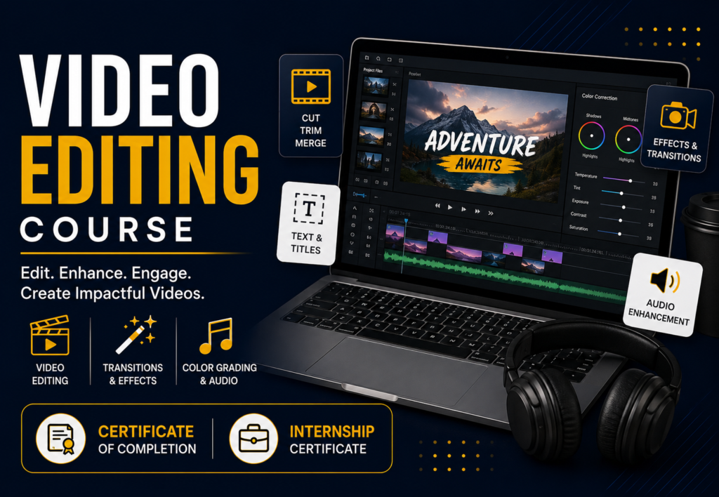 Video Editing Certification Course with Internship Certificate